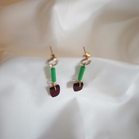 Boucles d'oreille verte